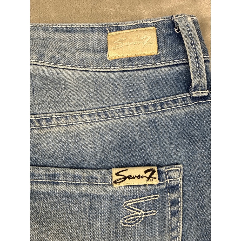 Seven7 Womens High Rise Stovepipe Straight Jeans Blue Side Slit Size 8 - Picture 8 of 8